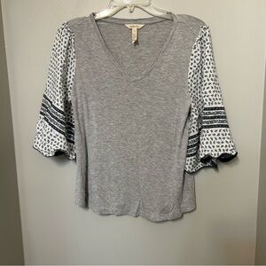 Matilda Jane Gray Flutter Sleeve Blouse Small Casual Top Shirt
